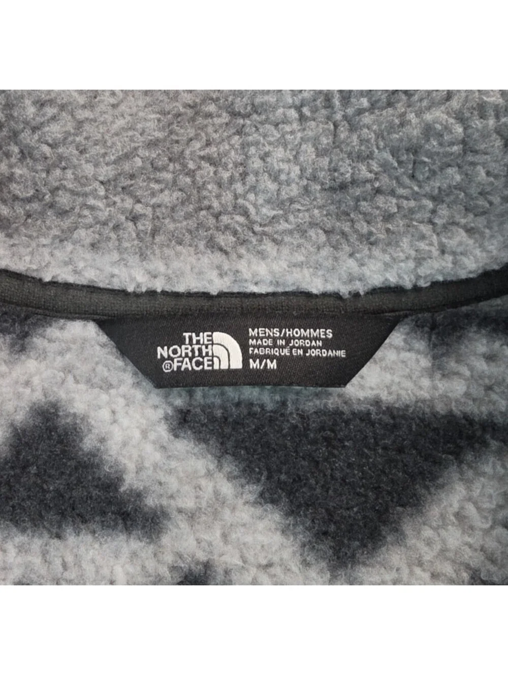 The North Face Gray Aztec Tribal Fleece 1/4 Zip Pullover Mens Size Medium M